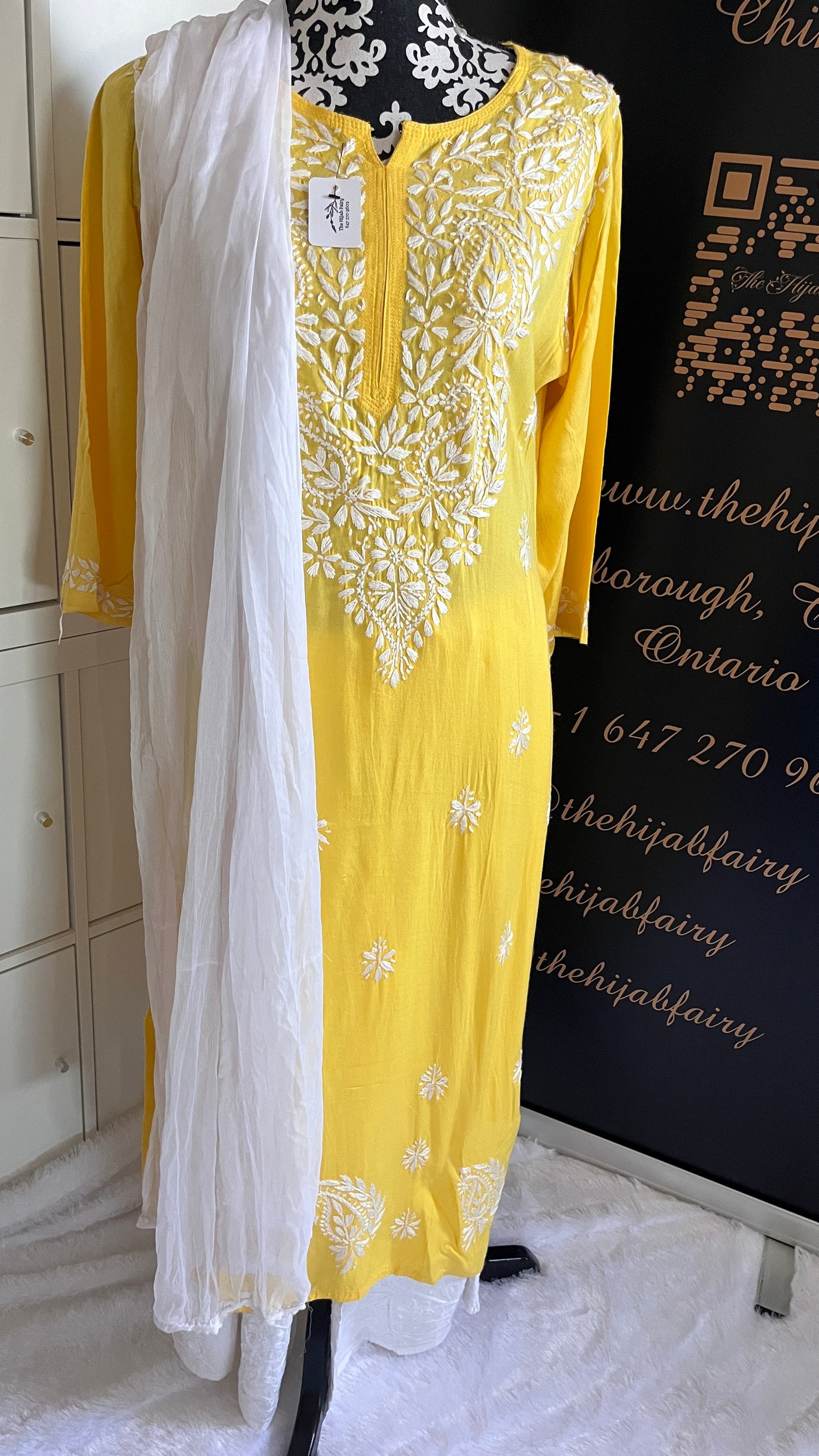 Jaune 3 - Kurta long et droit en modal