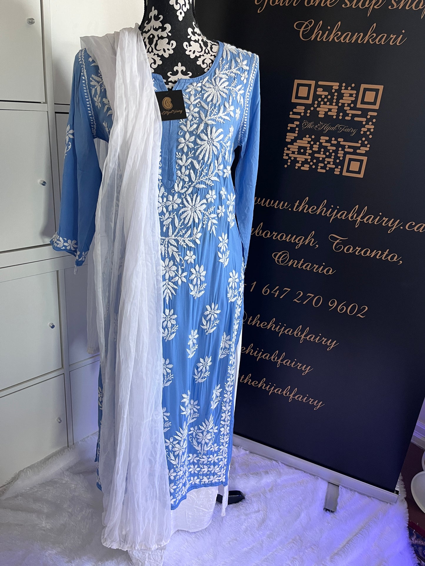 Cornflower Blue - Modal Straight Kurta