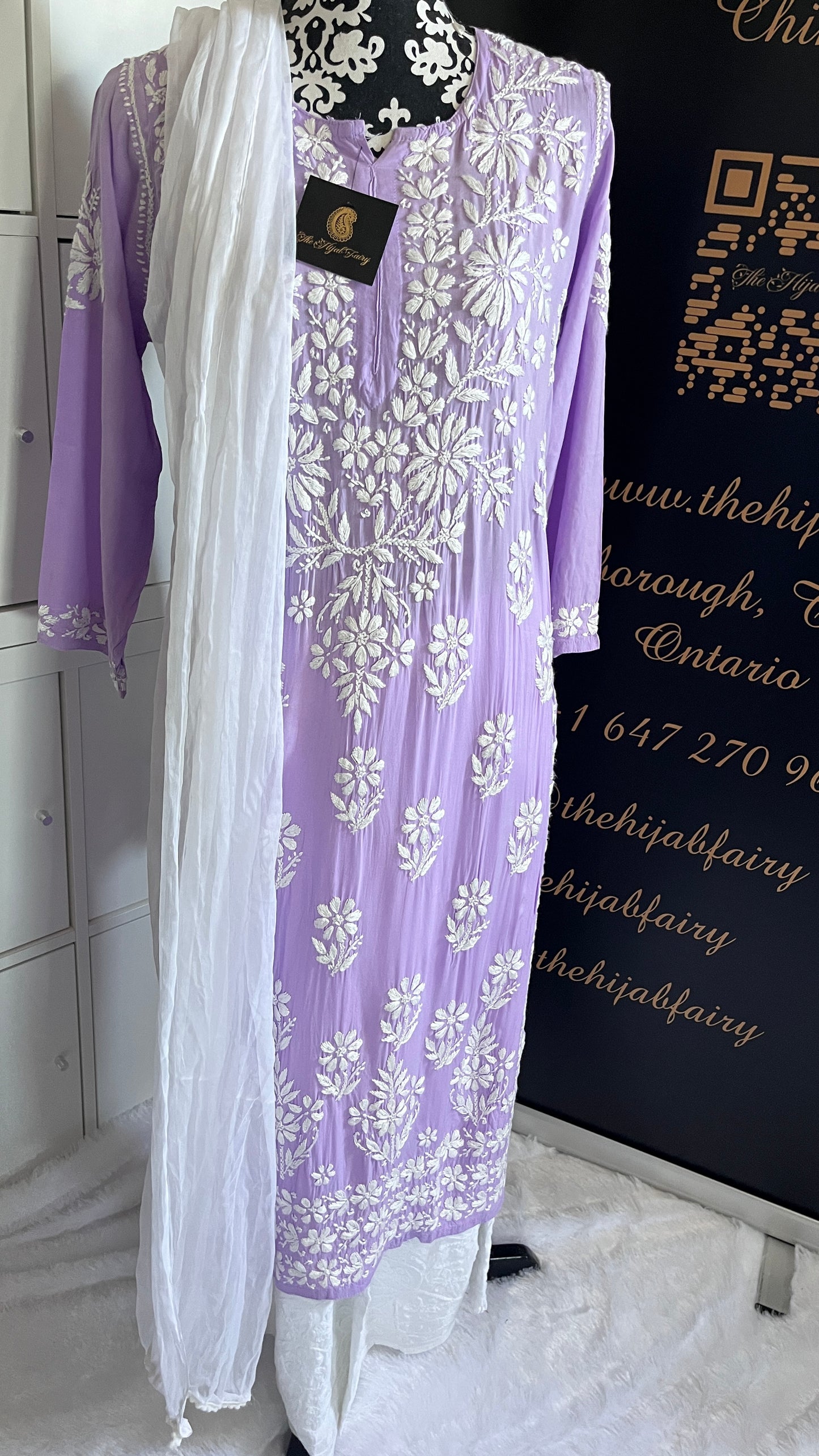 Lilas 2 - Kurta longue et droite en modal