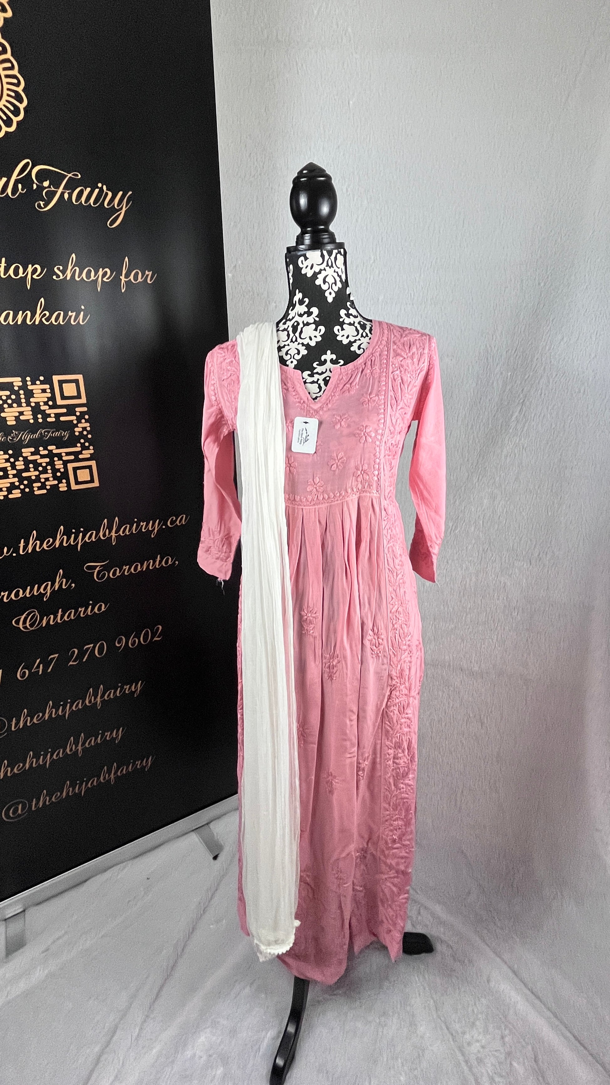 Rose Pink Self - Muslin Frock - The Hijab Fairy