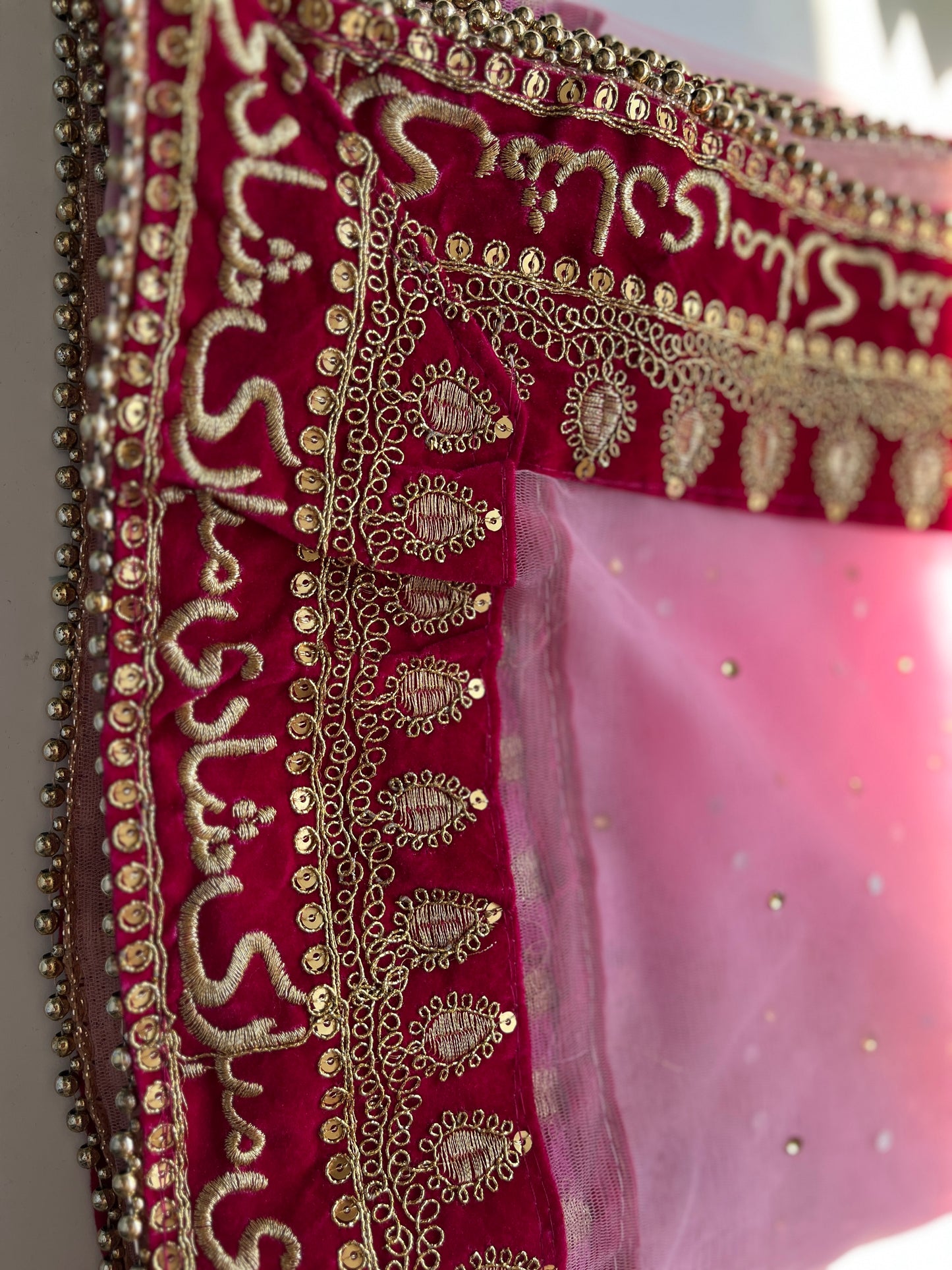 Bridal Dupatta - شادی مبارک - Pink - The Hijab Fairy