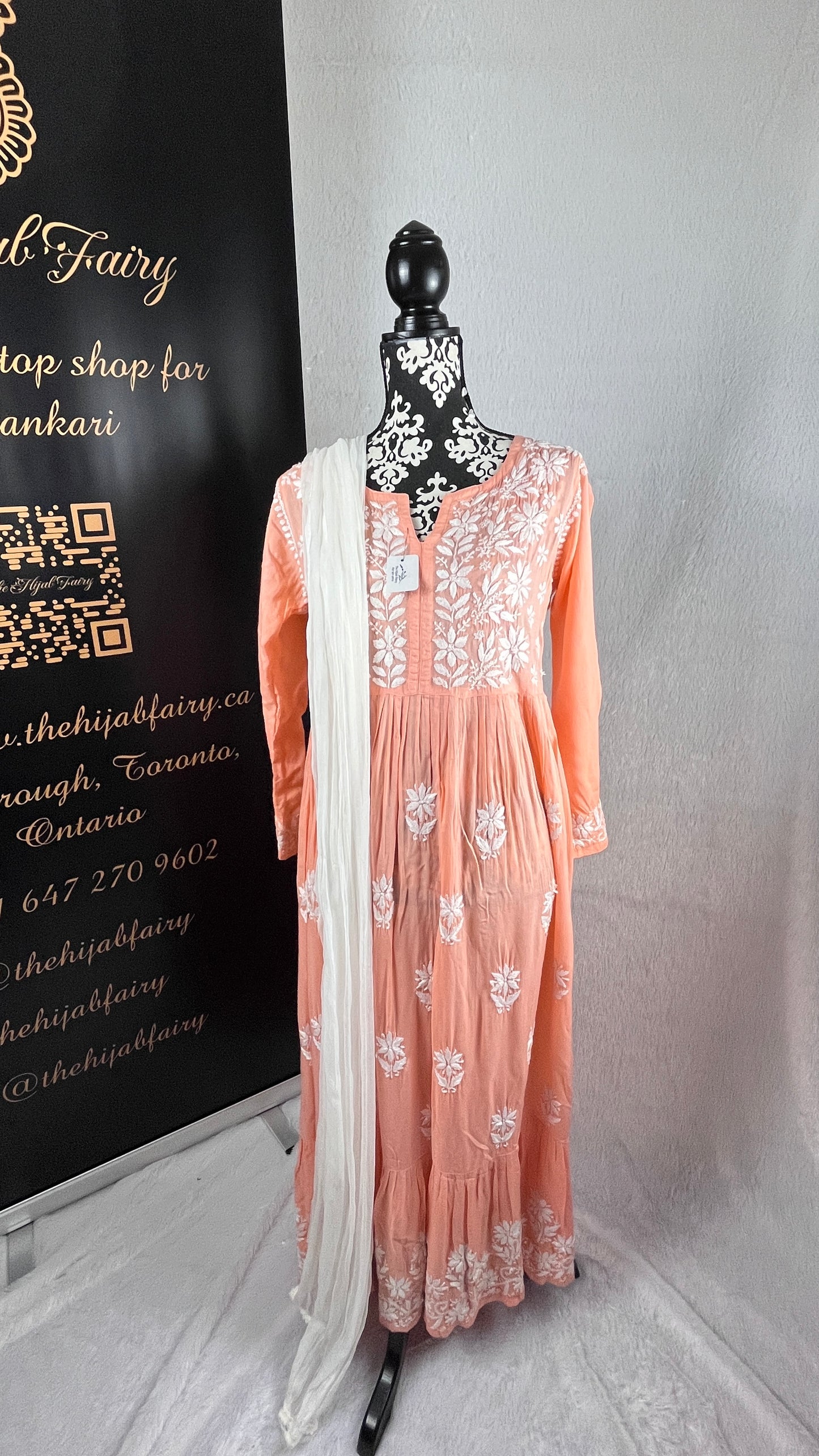 Peach - Modal Layer Gown - The Hijab Fairy