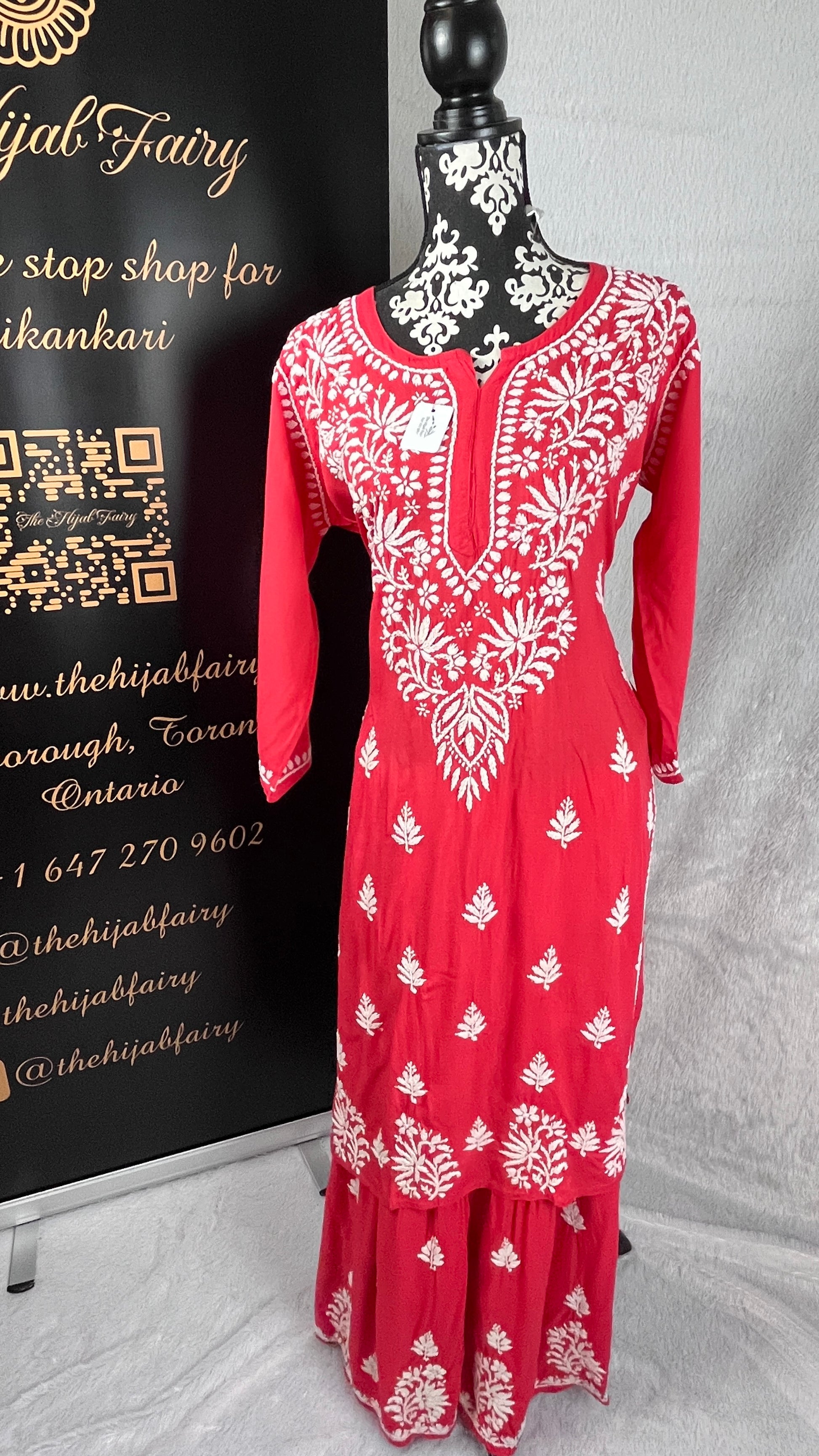 Strawberry  - Gharara 2 Pc set - The Hijab Fairy