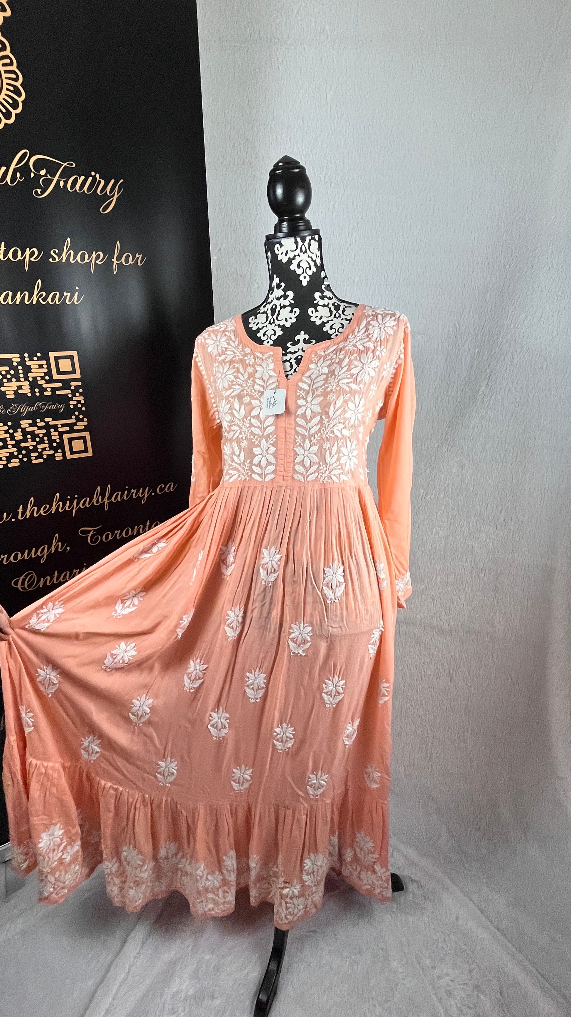 Peach - Modal Layer Gown - The Hijab Fairy