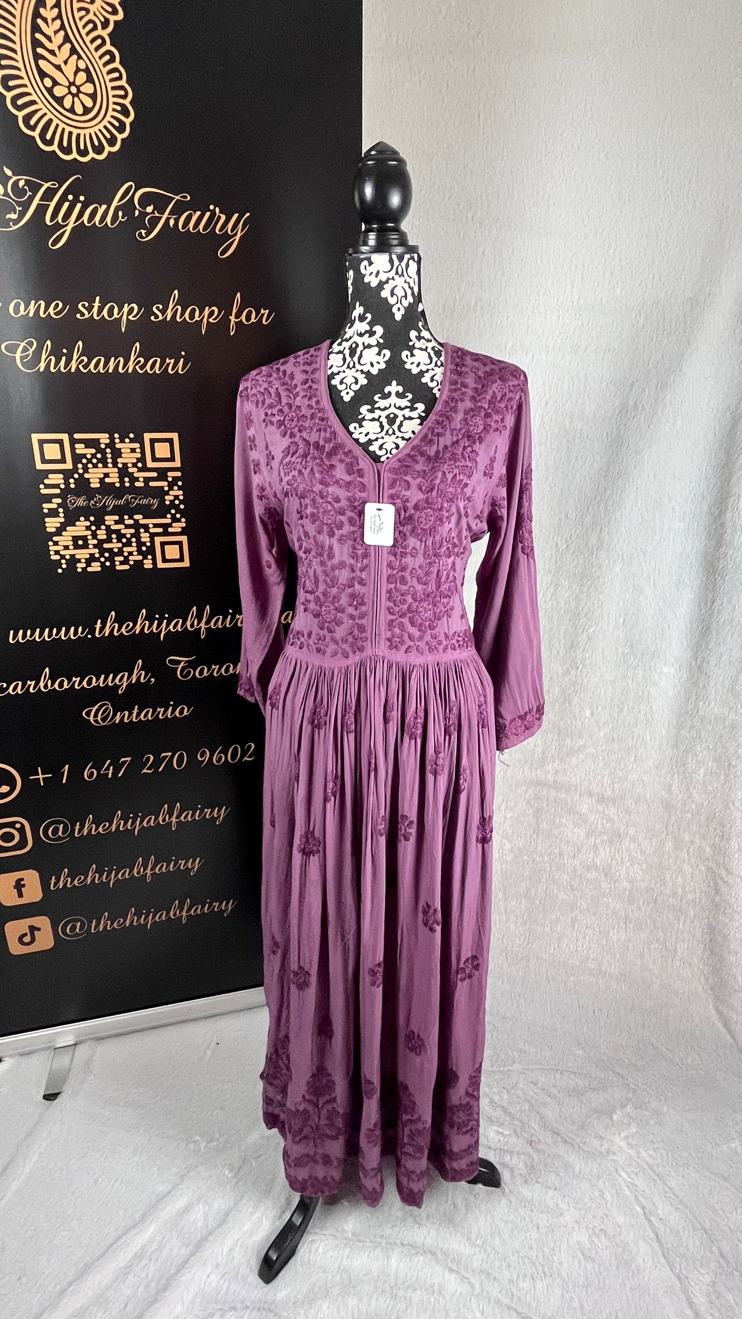 Dusty Lilac Self - Muslin Frock - The Hijab Fairy