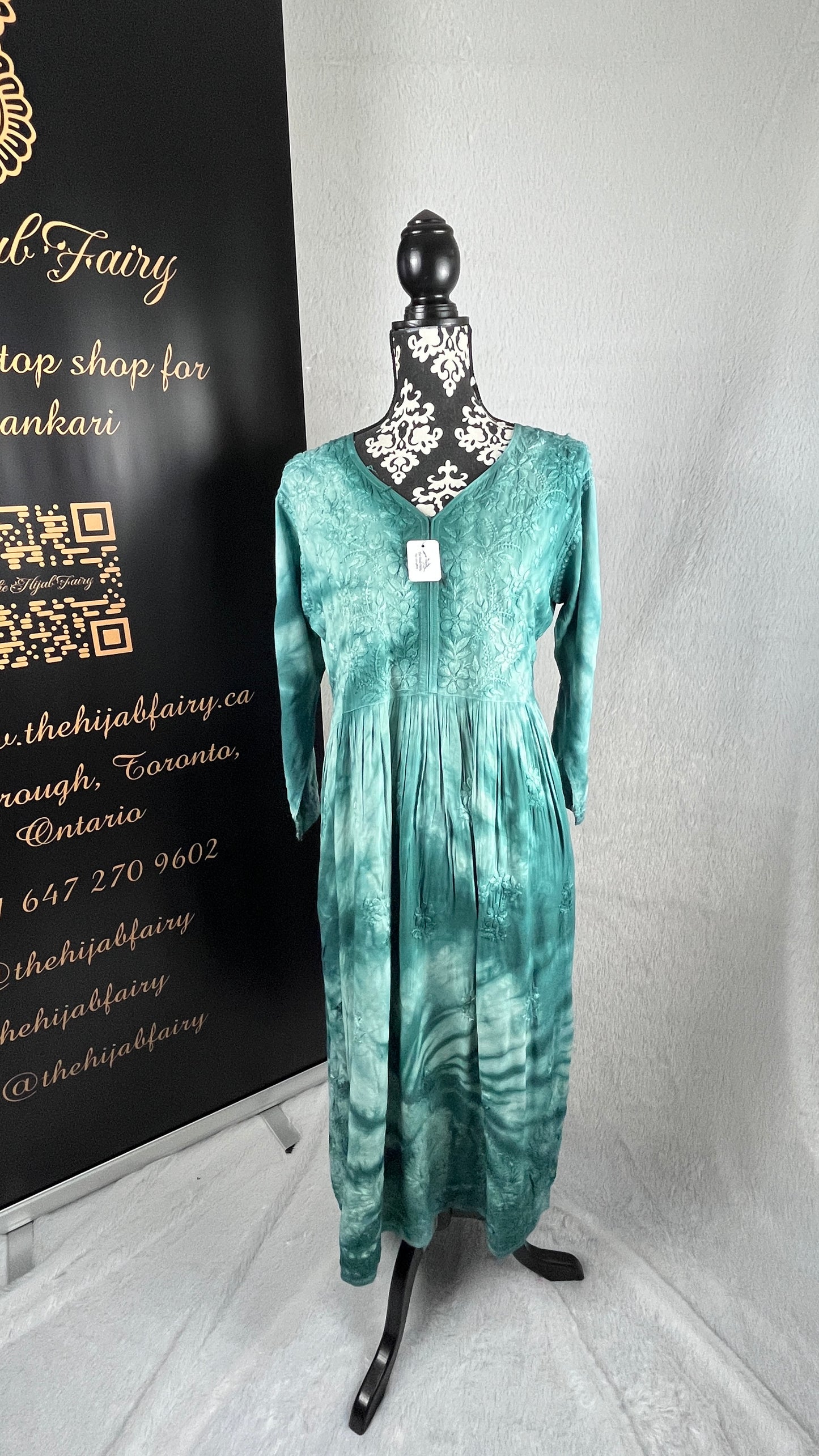 Green Tie Dye - Modal Frock - The Hijab Fairy