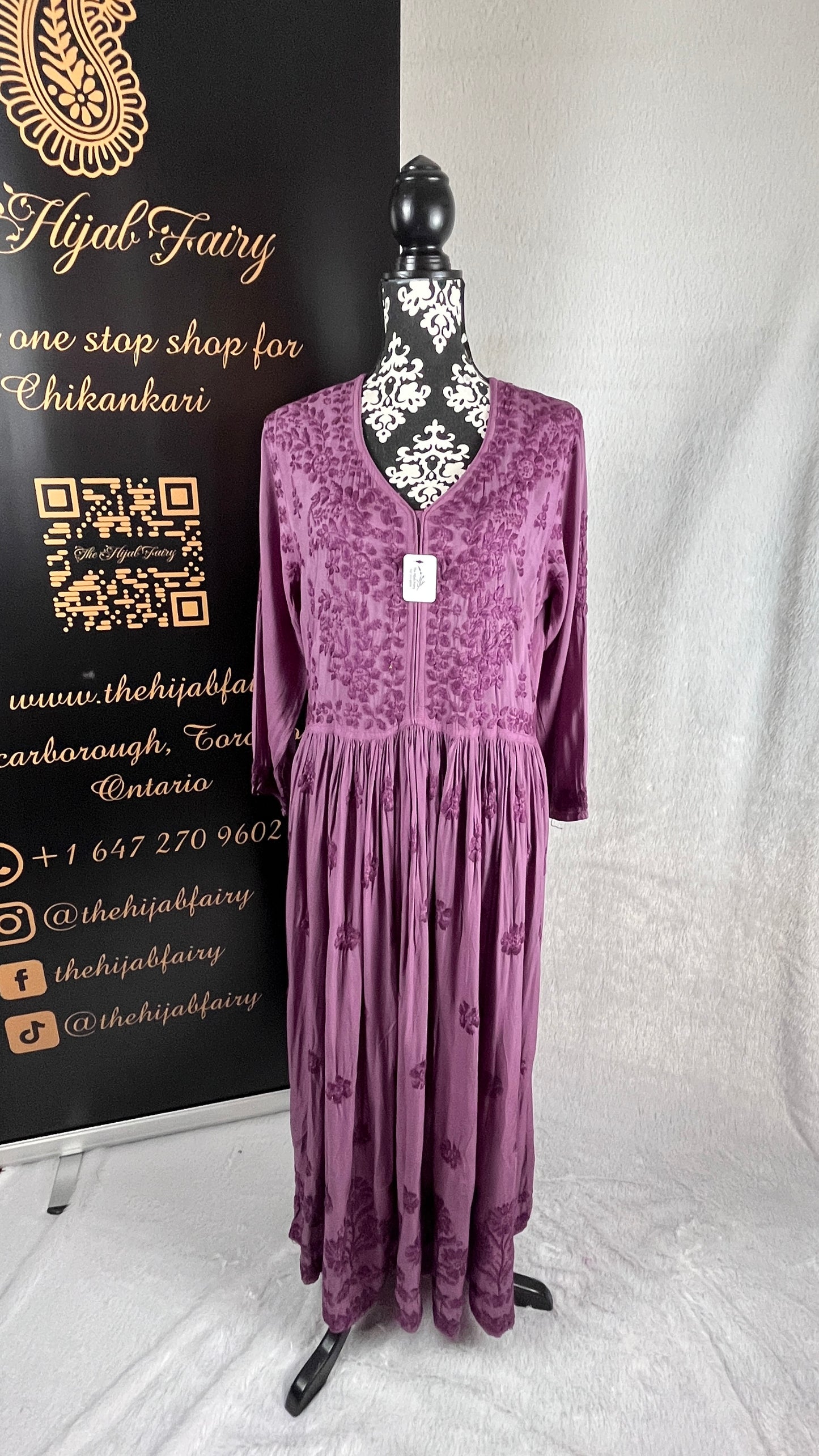 Dusty Lilac Self - Muslin Frock - The Hijab Fairy