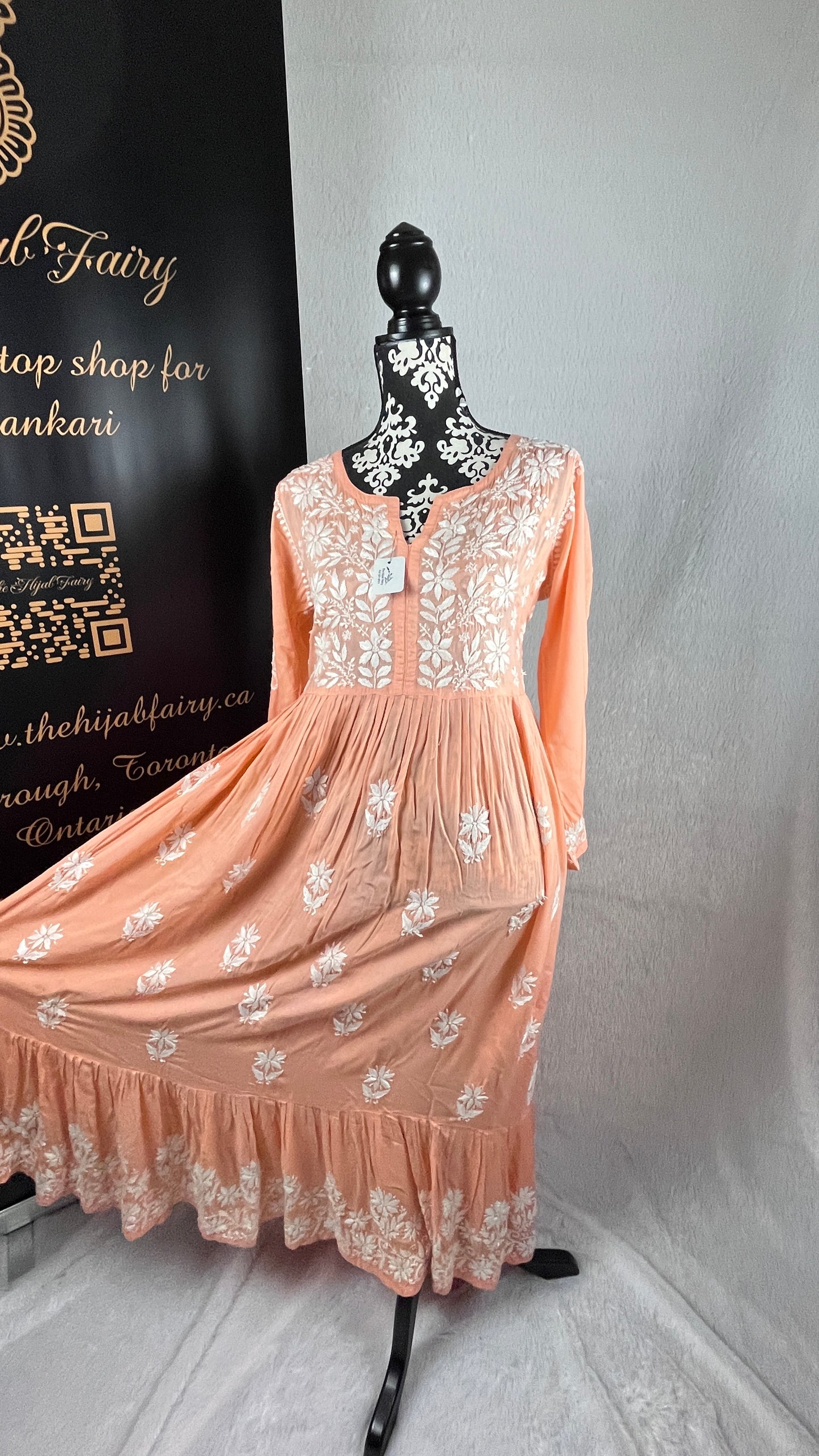 Peach - Modal Layer Gown - The Hijab Fairy