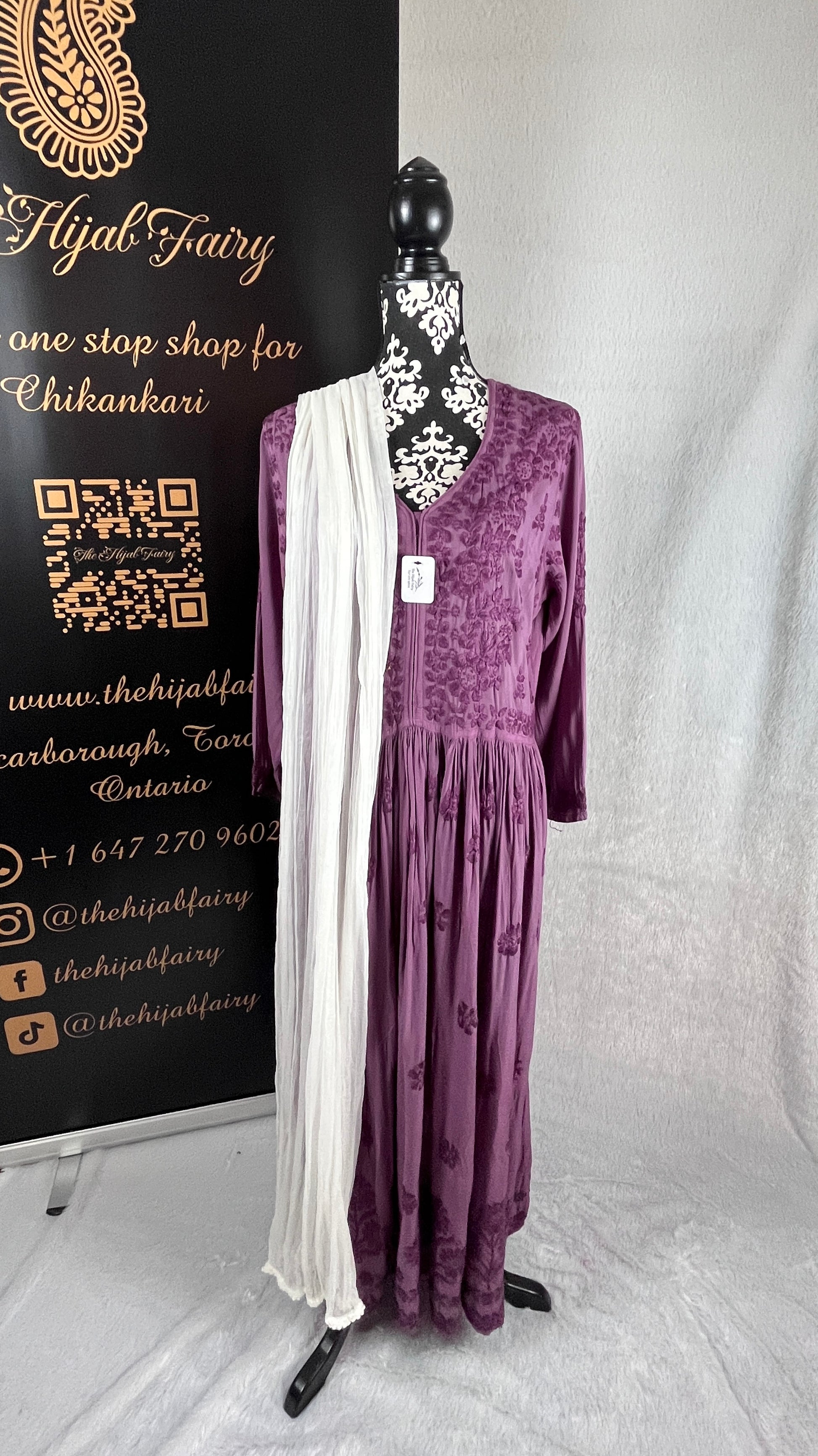 Dusty Lilac Self - Muslin Frock - The Hijab Fairy