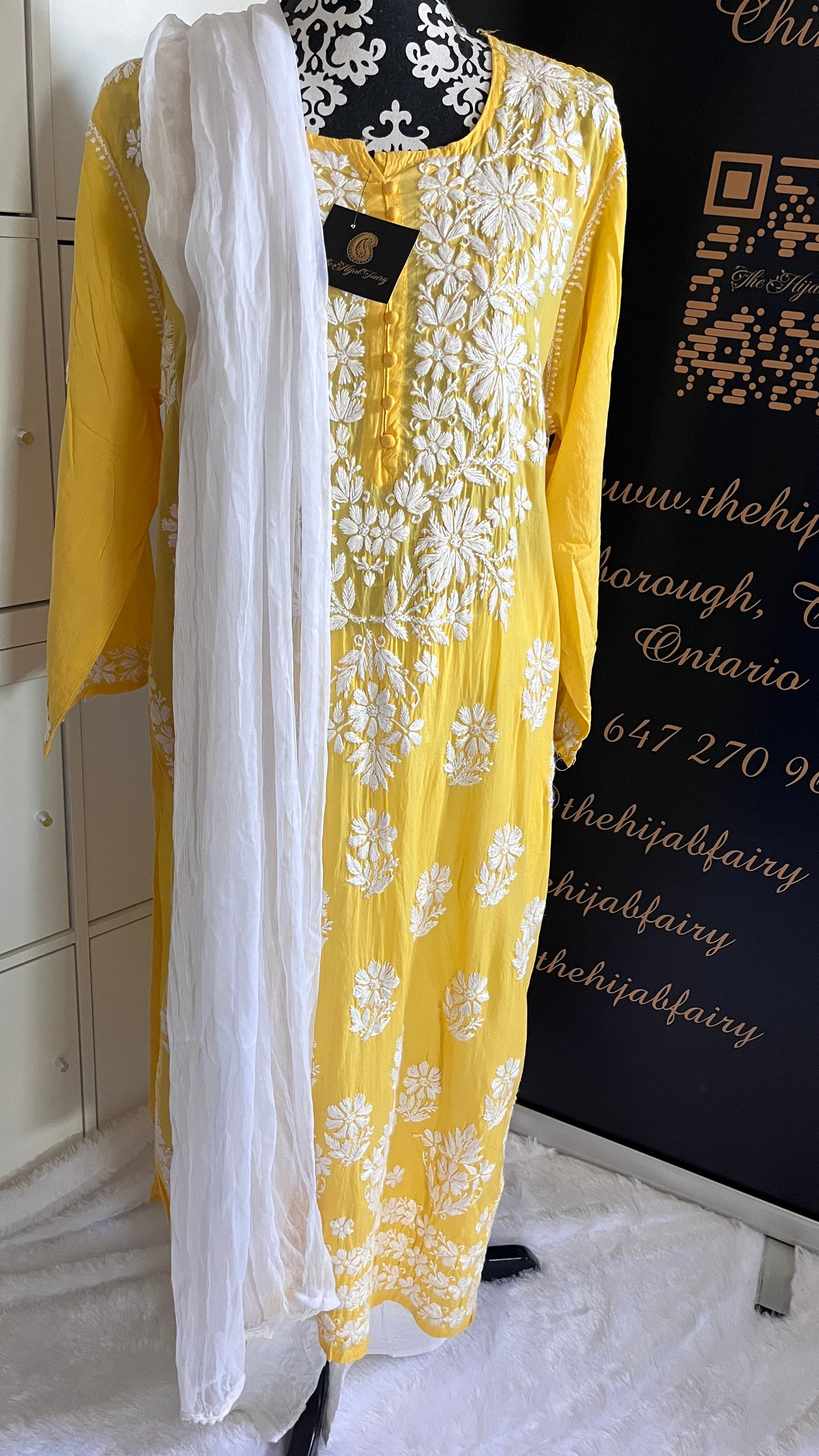 Jaune 3 - Kurta long et droit en modal