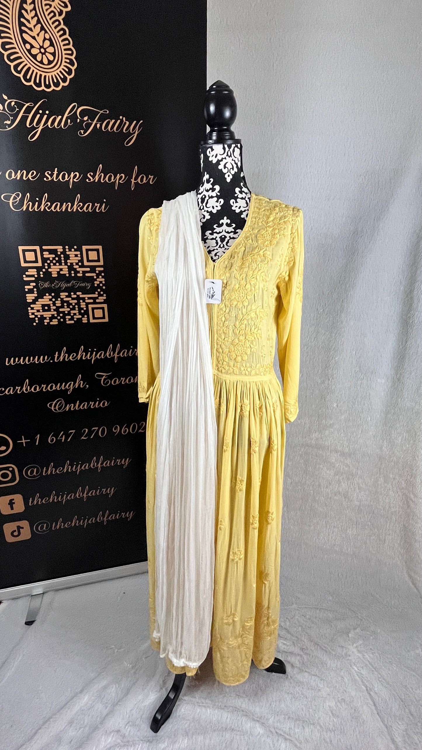 Yellow (Self) - Modal Frock - The Hijab Fairy