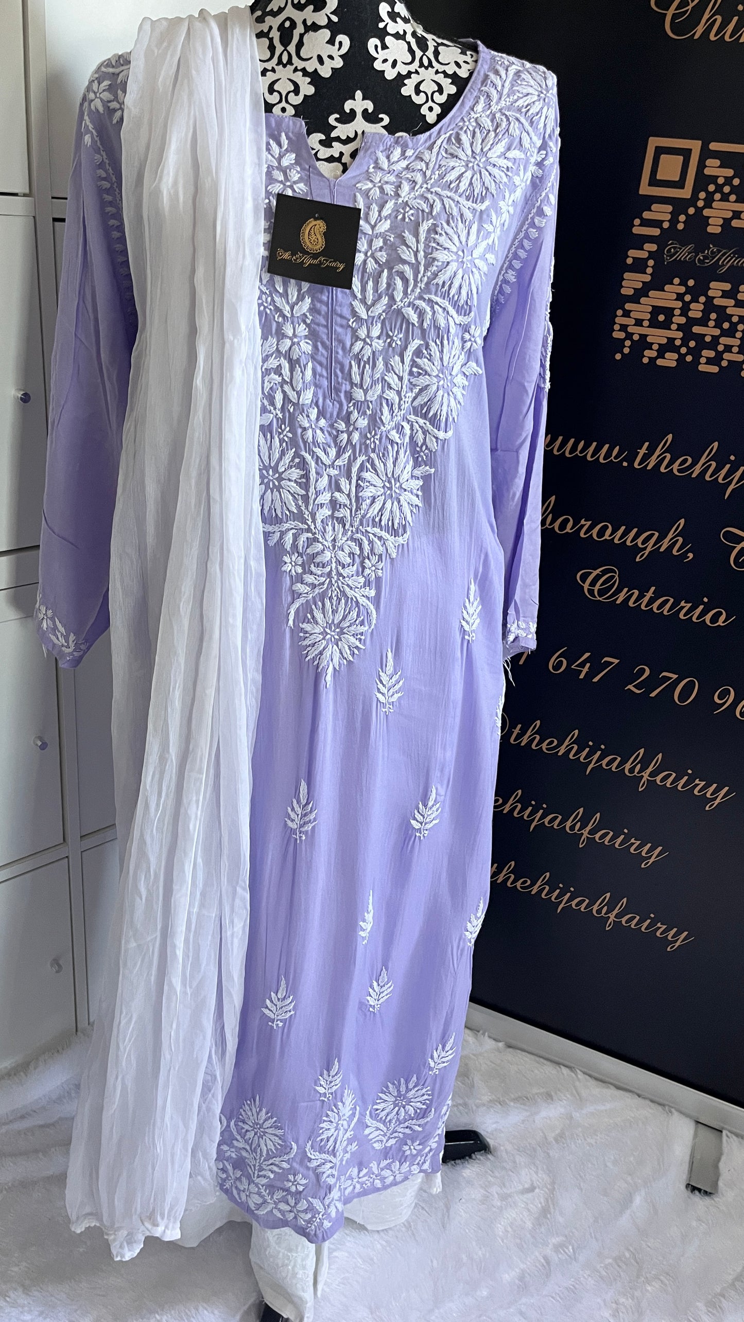 Lilas 2 - Kurta longue et droite en modal