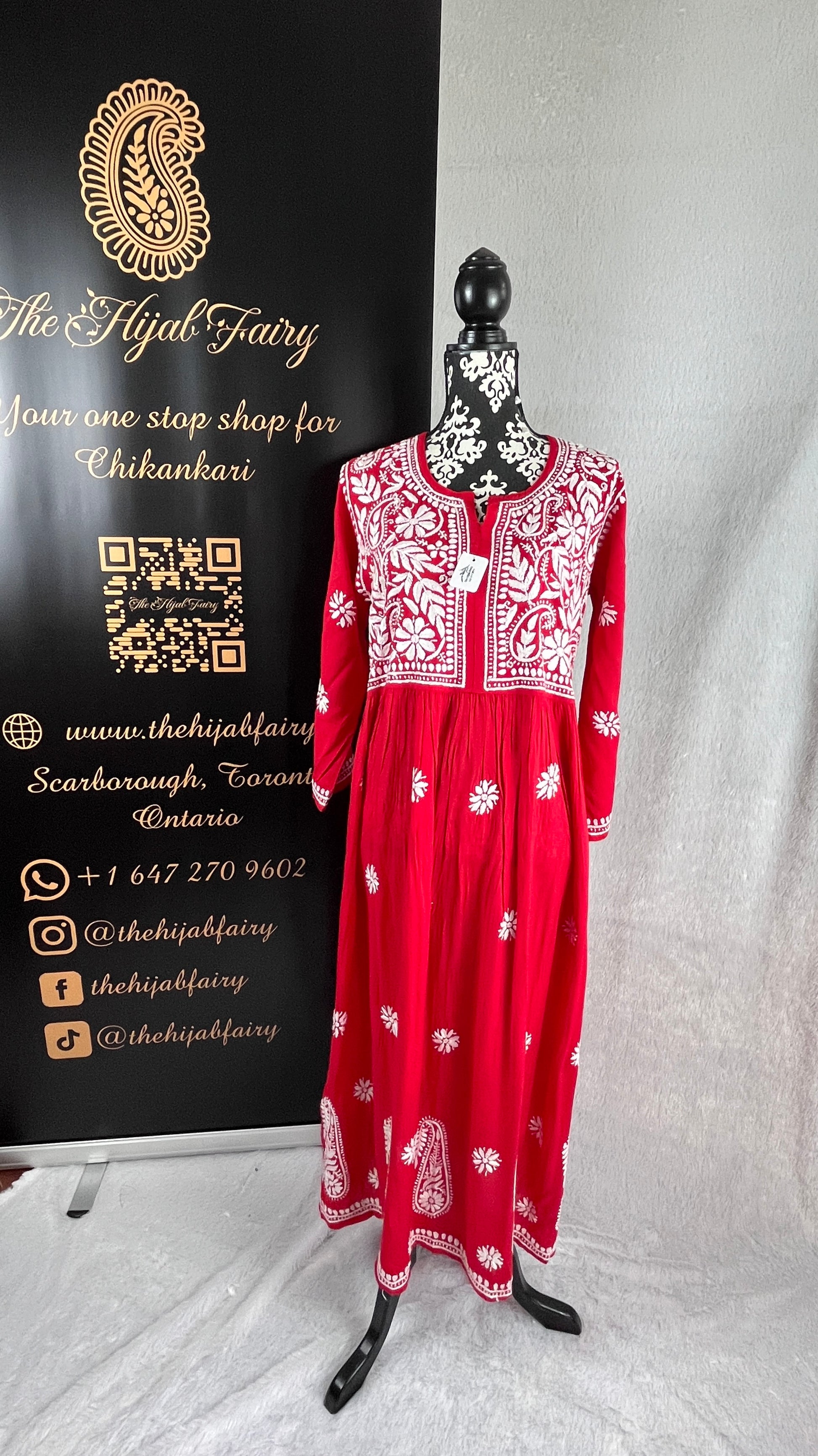 Red  - Modal Frock - The Hijab Fairy