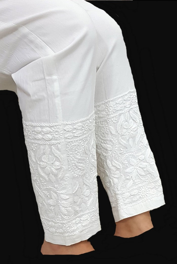 Chikankari Stretchable Plus Size Pants - The Hijab Fairy