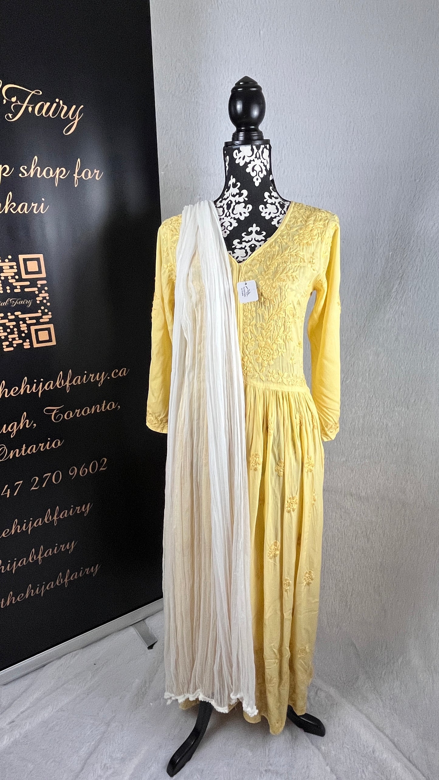 Yellow (Self) - Modal Frock - The Hijab Fairy