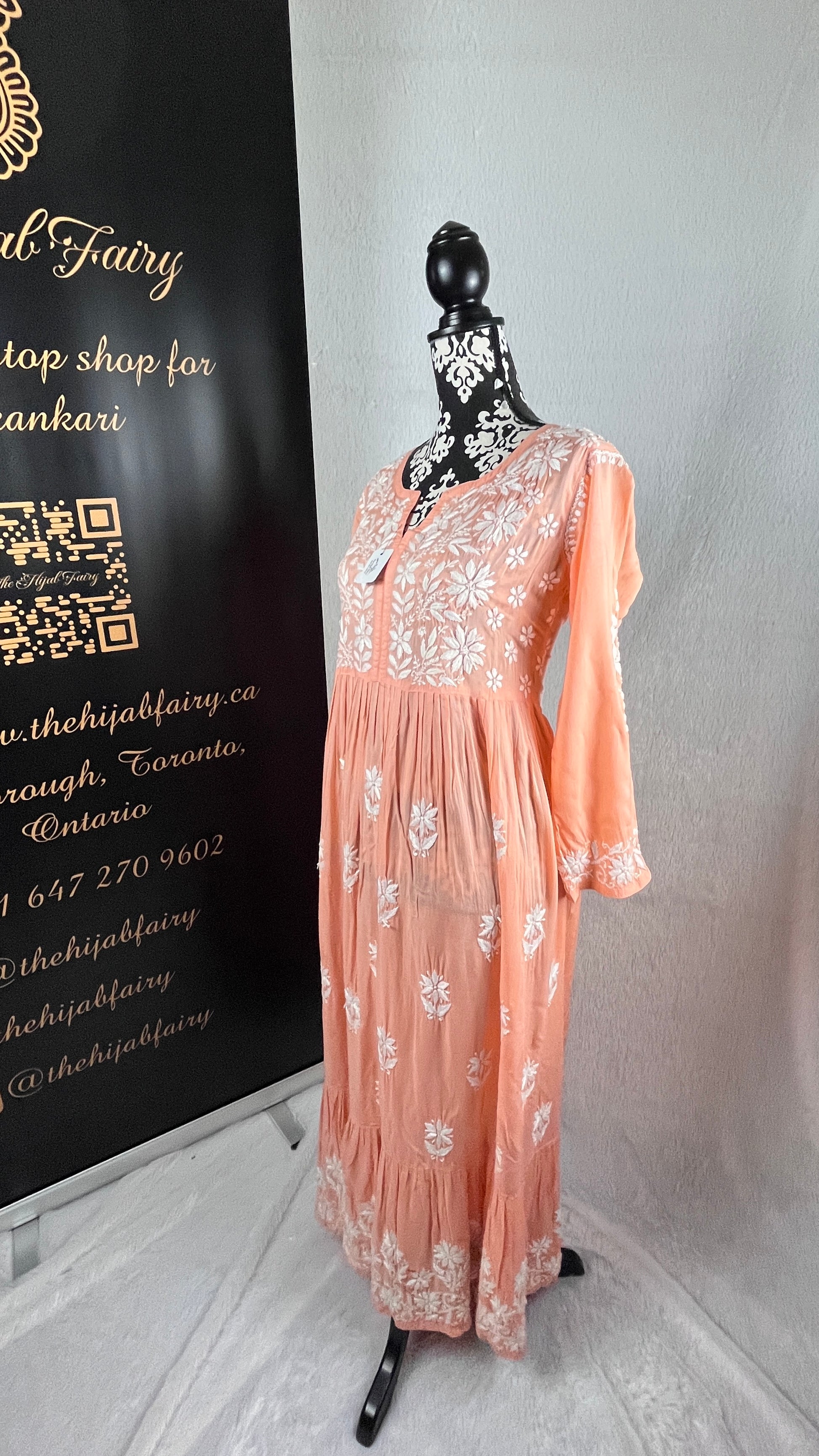 Peach - Modal Layer Gown - The Hijab Fairy