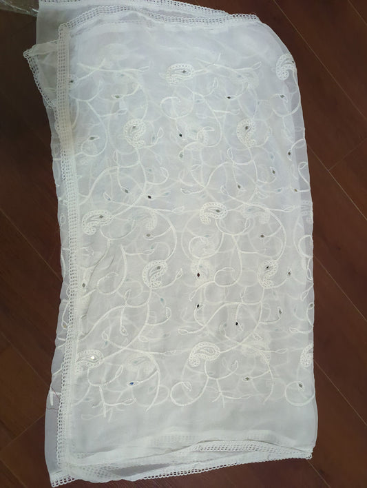 White Mirror Dupatta