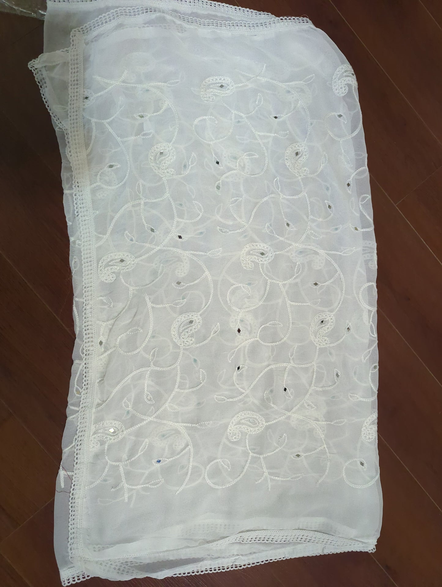 White Mirror Dupatta