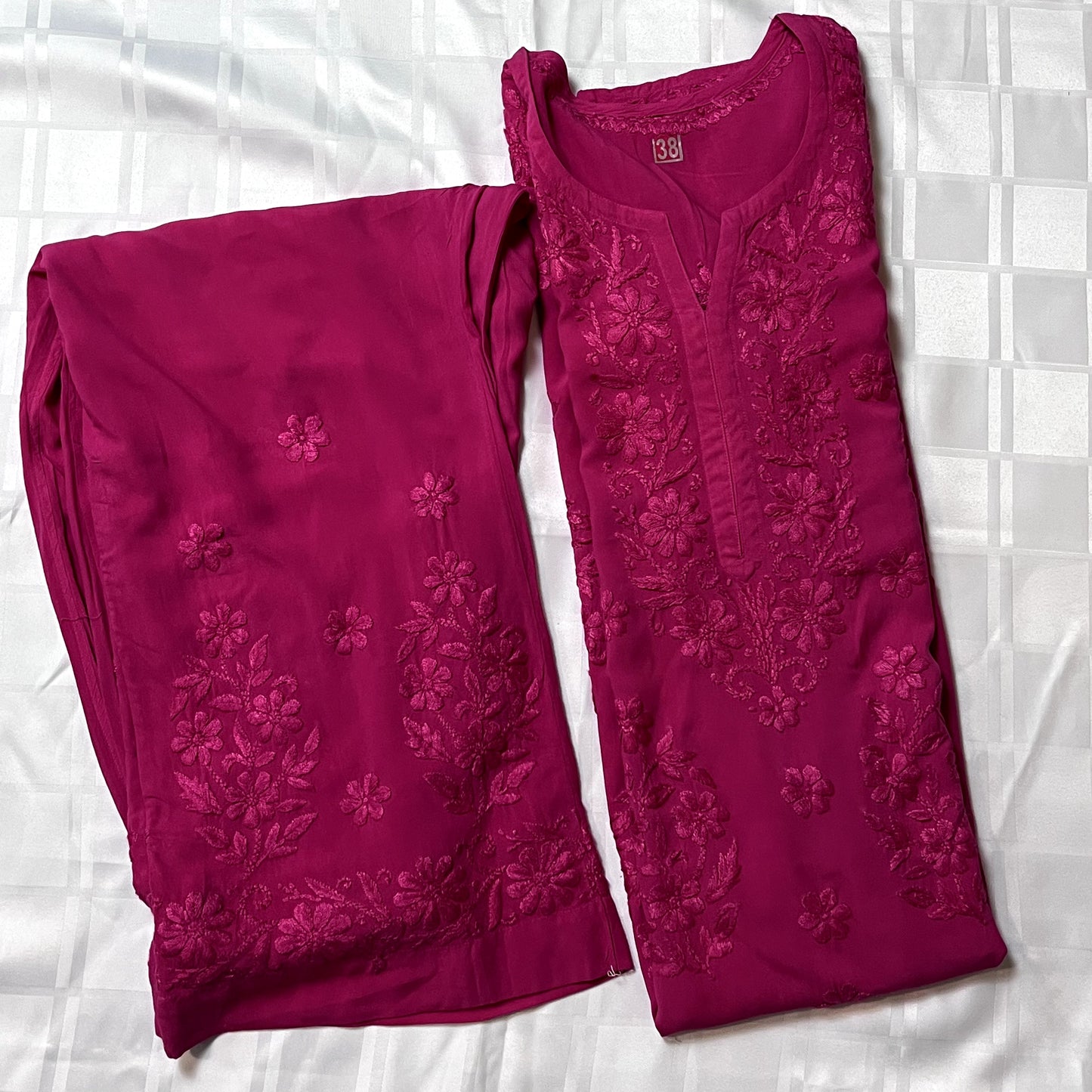 Hot Pink Self - Trouser 2 Pc set - The Hijab Fairy