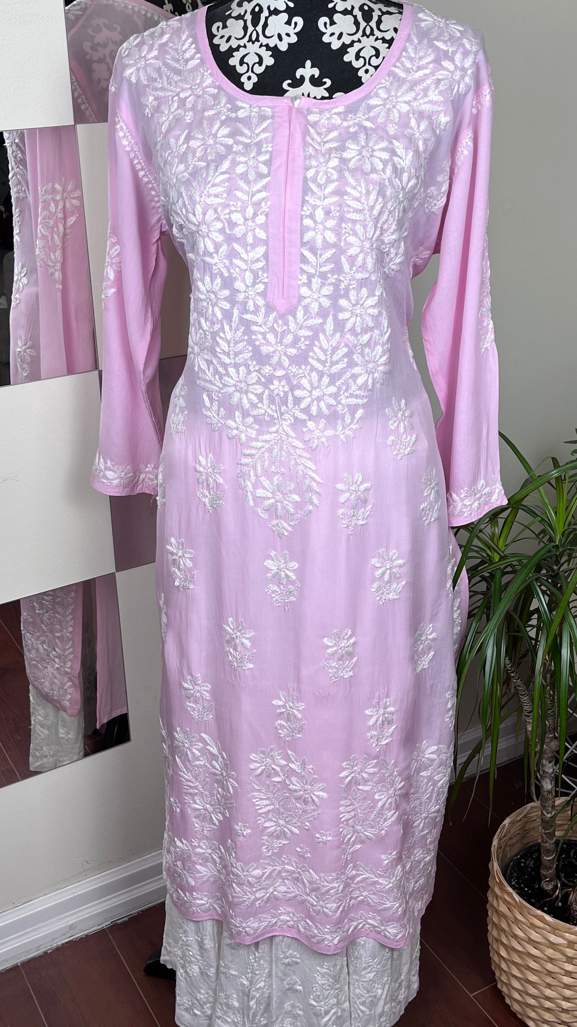 Light Pink - Modal Straight Kurta - The Hijab Fairy