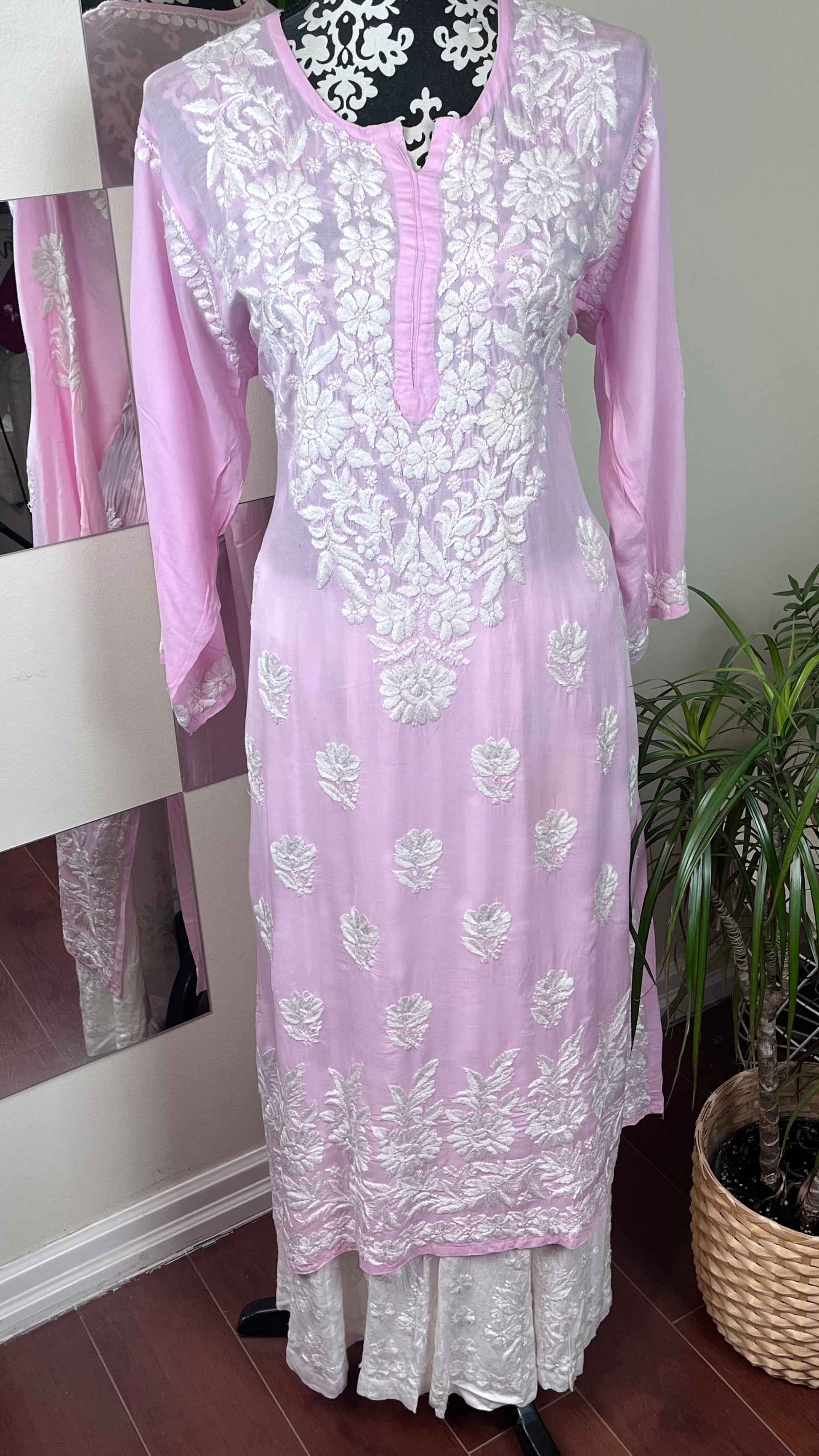 Light Pink - Modal Straight Kurta - The Hijab Fairy