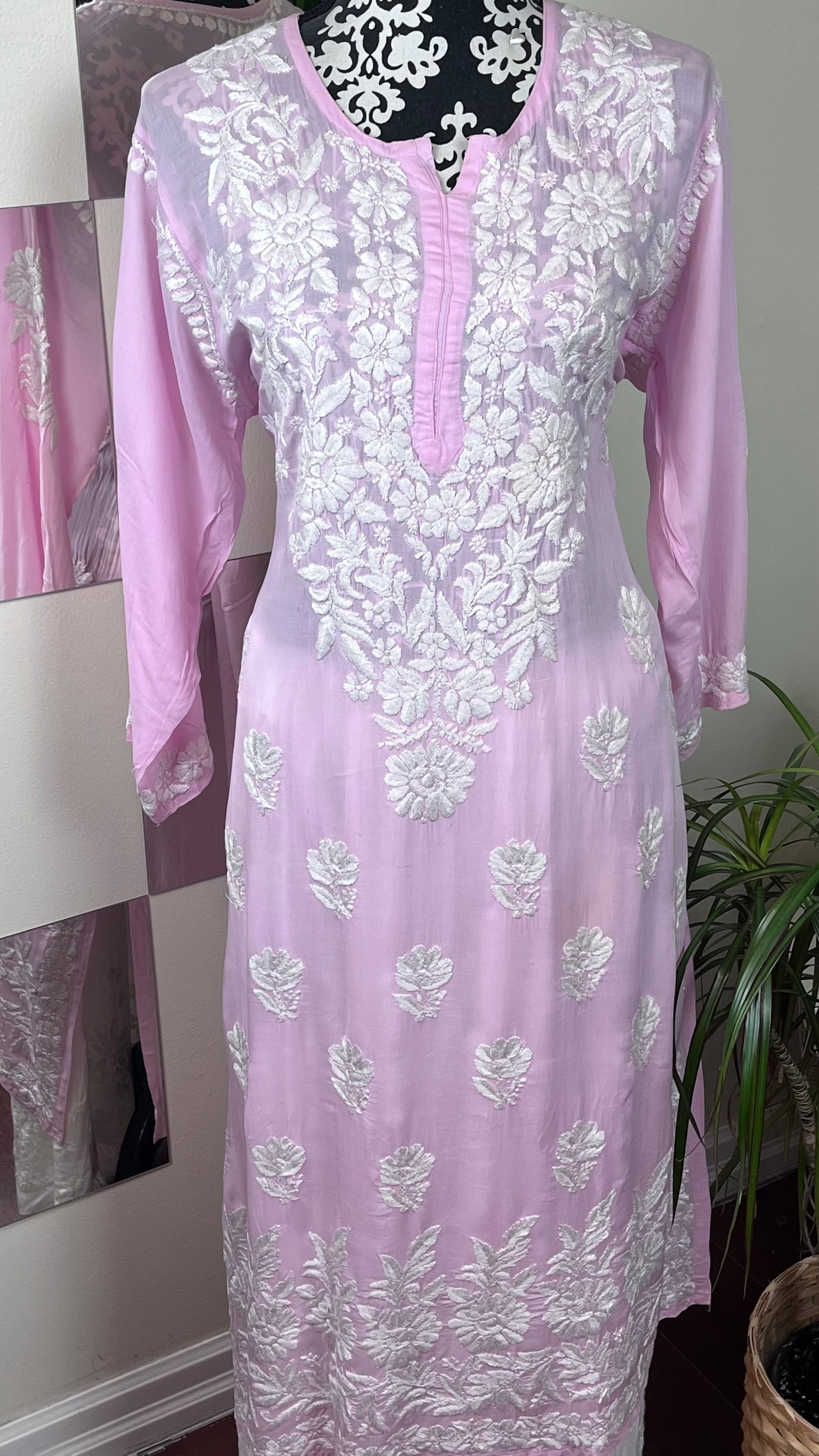 Light Pink - Modal Straight Kurta - The Hijab Fairy