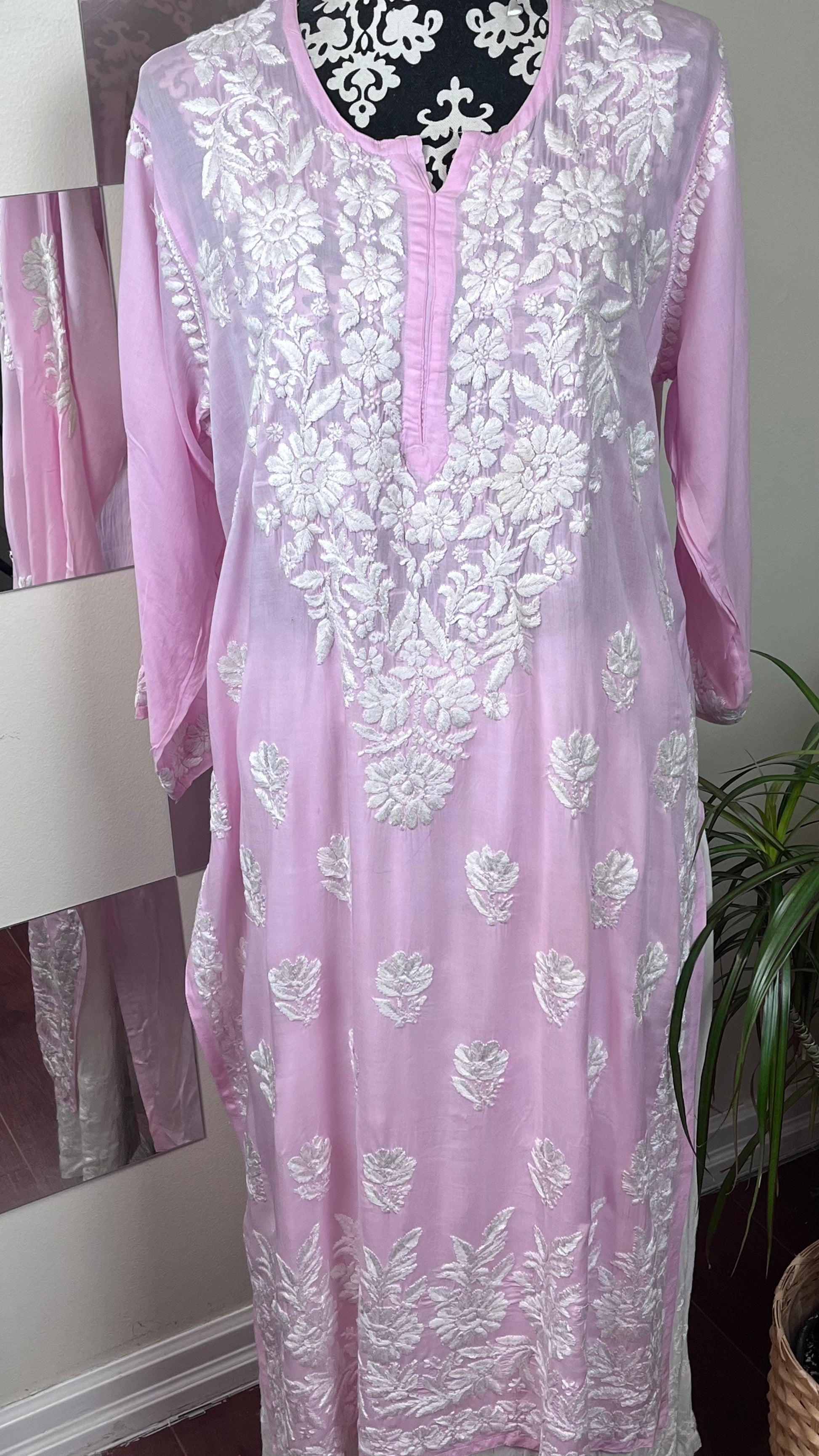 Light Pink - Modal Straight Kurta - The Hijab Fairy