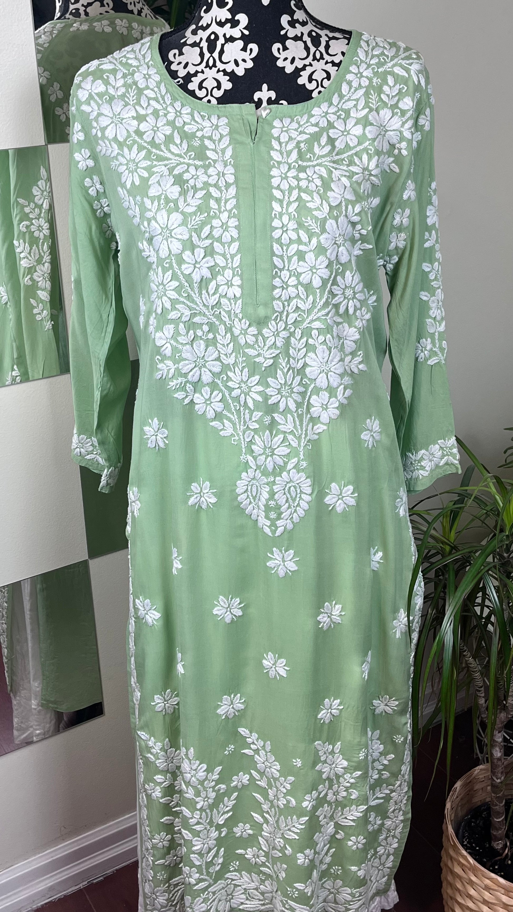 Pista Green - Modal Straight Kurta - The Hijab Fairy