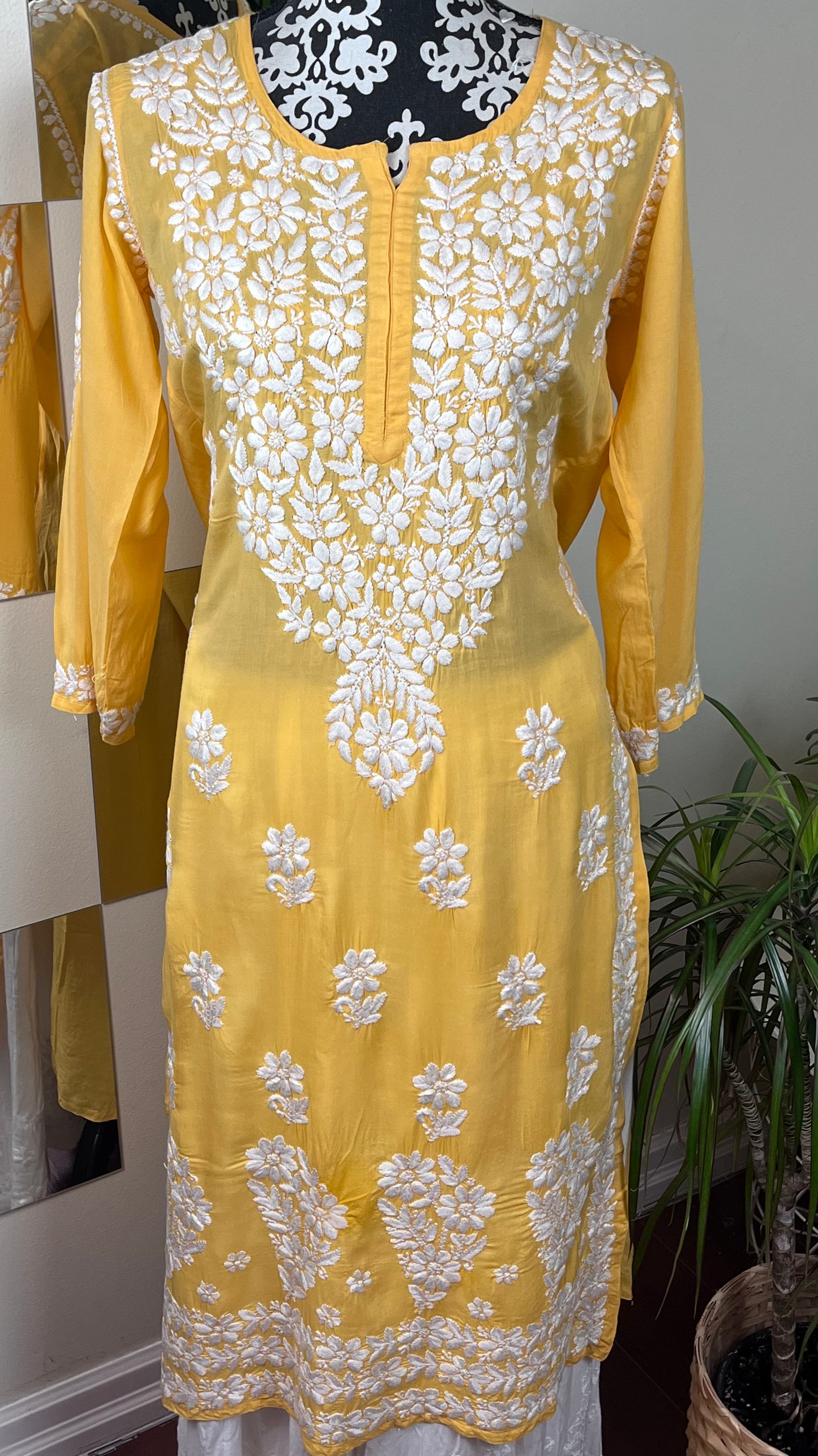 Mango Yellow - Modal Straight Long Kurta - The Hijab Fairy