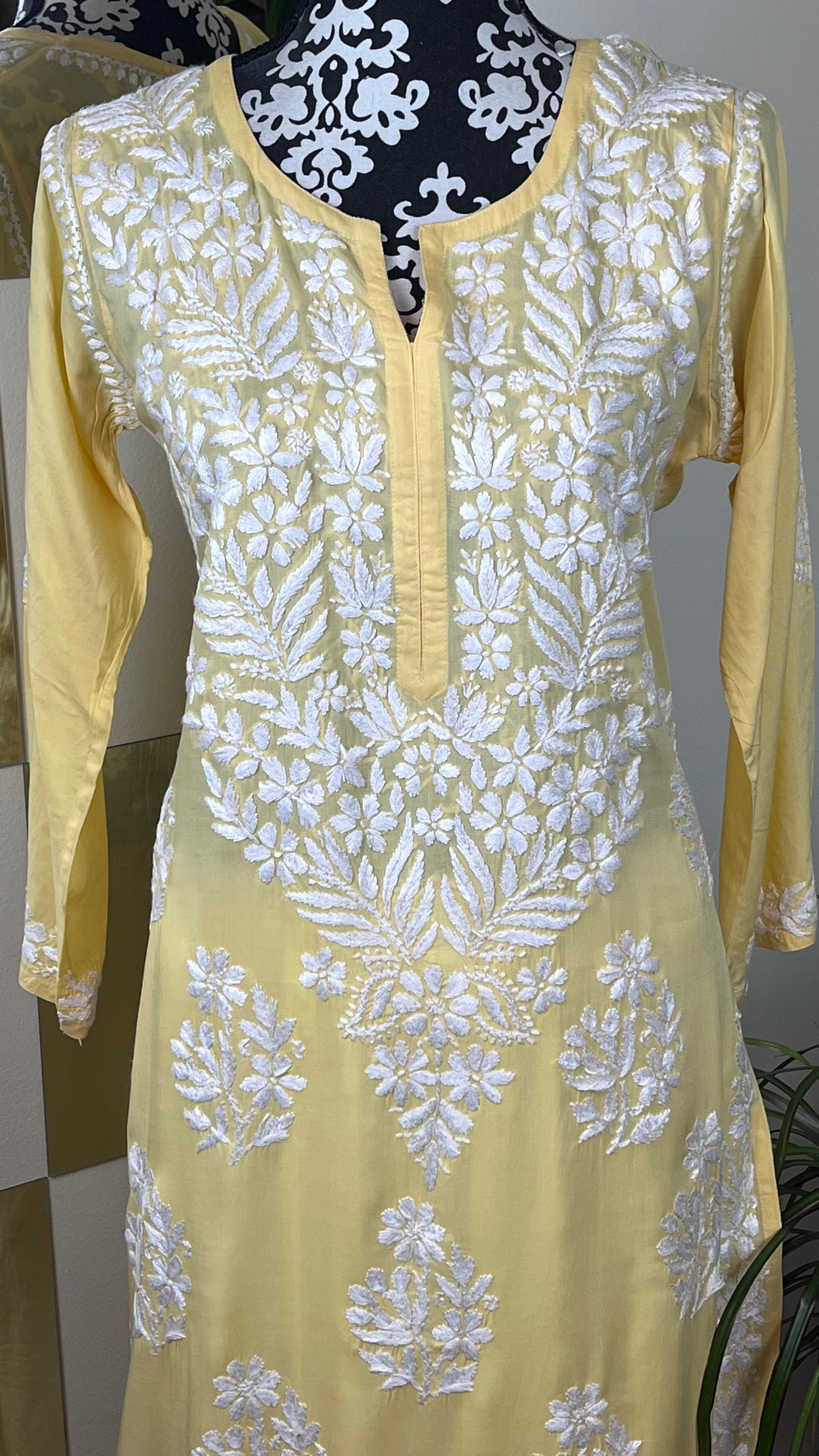 Yellow 2 - Modal Straight Long Kurta - The Hijab Fairy