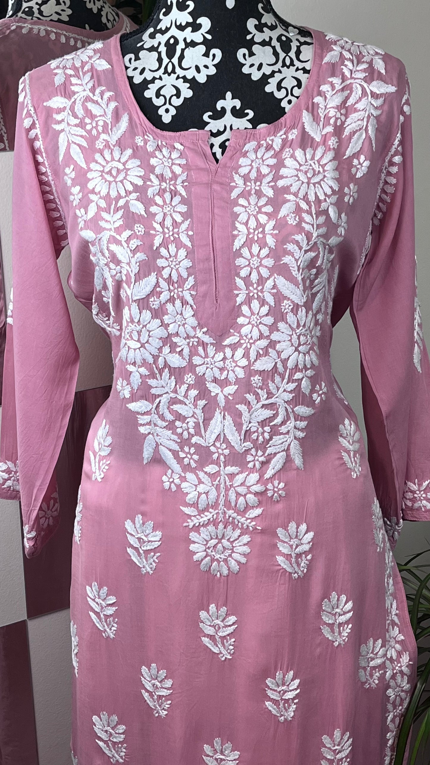 Tea Pink - Modal Straight Kurta - The Hijab Fairy