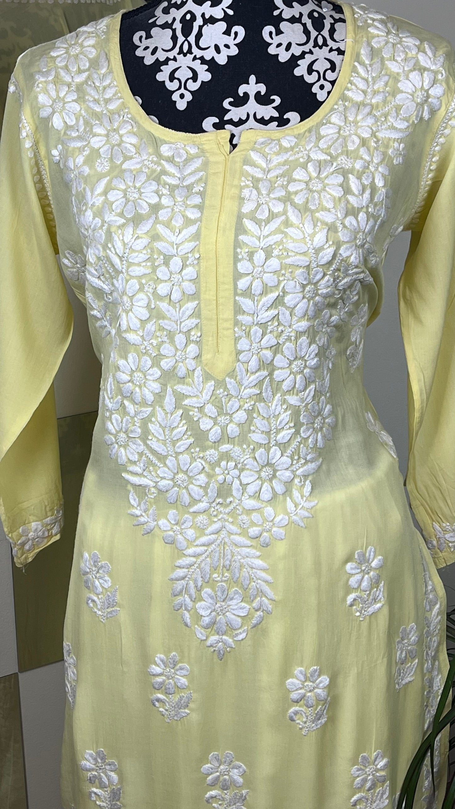 Yellow 1- Modal Straight Long Kurta - The Hijab Fairy