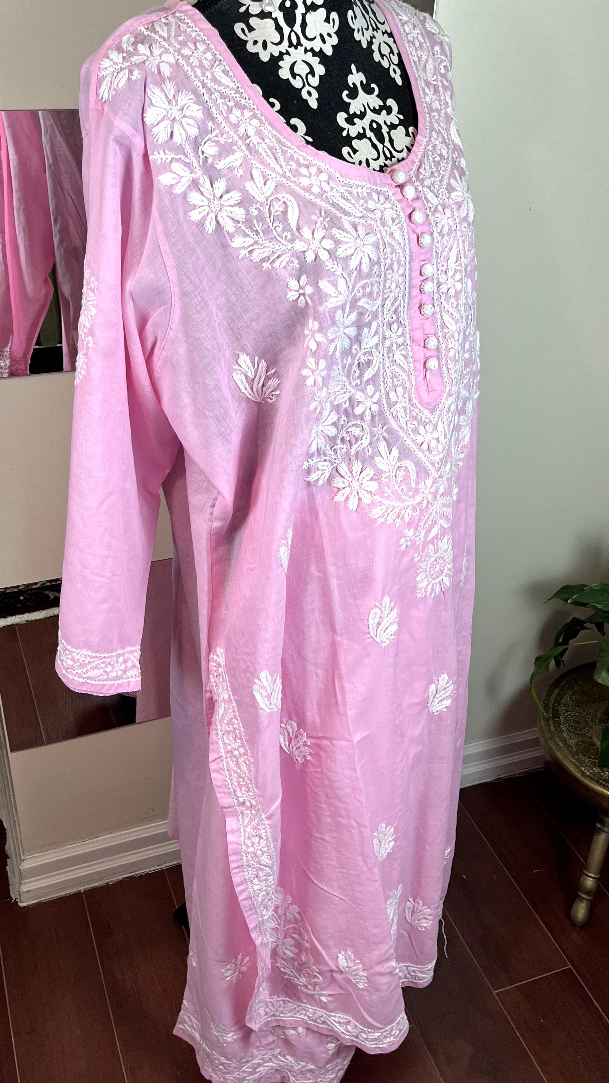 Light Pink - Plazzo Suit 2 Pc Set - The Hijab Fairy