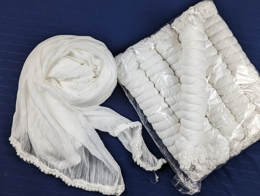 White Twisted Chiffon Dupatta - The Hijab Fairy