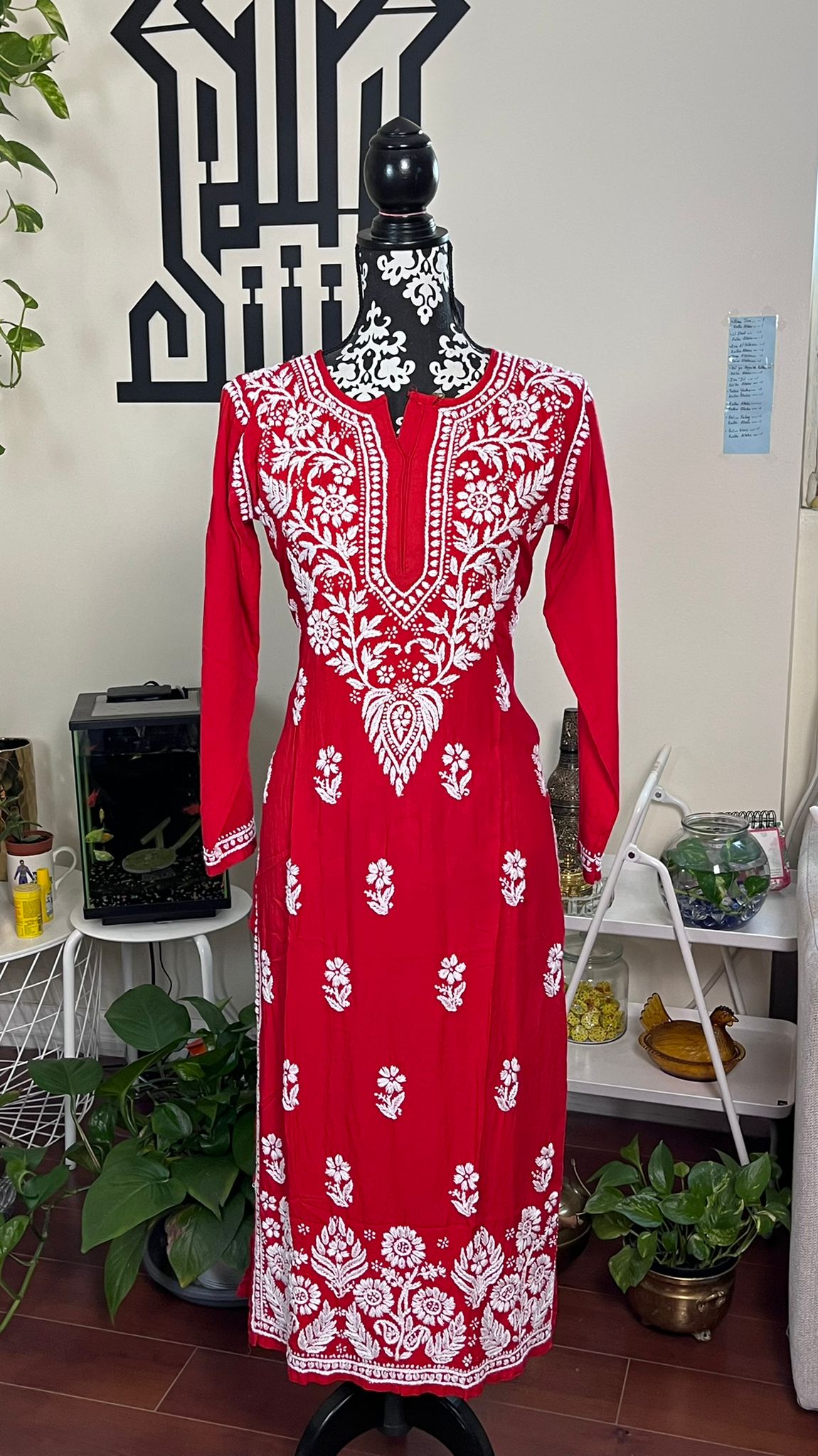 Red - Modal Straight Kurta - The Hijab Fairy