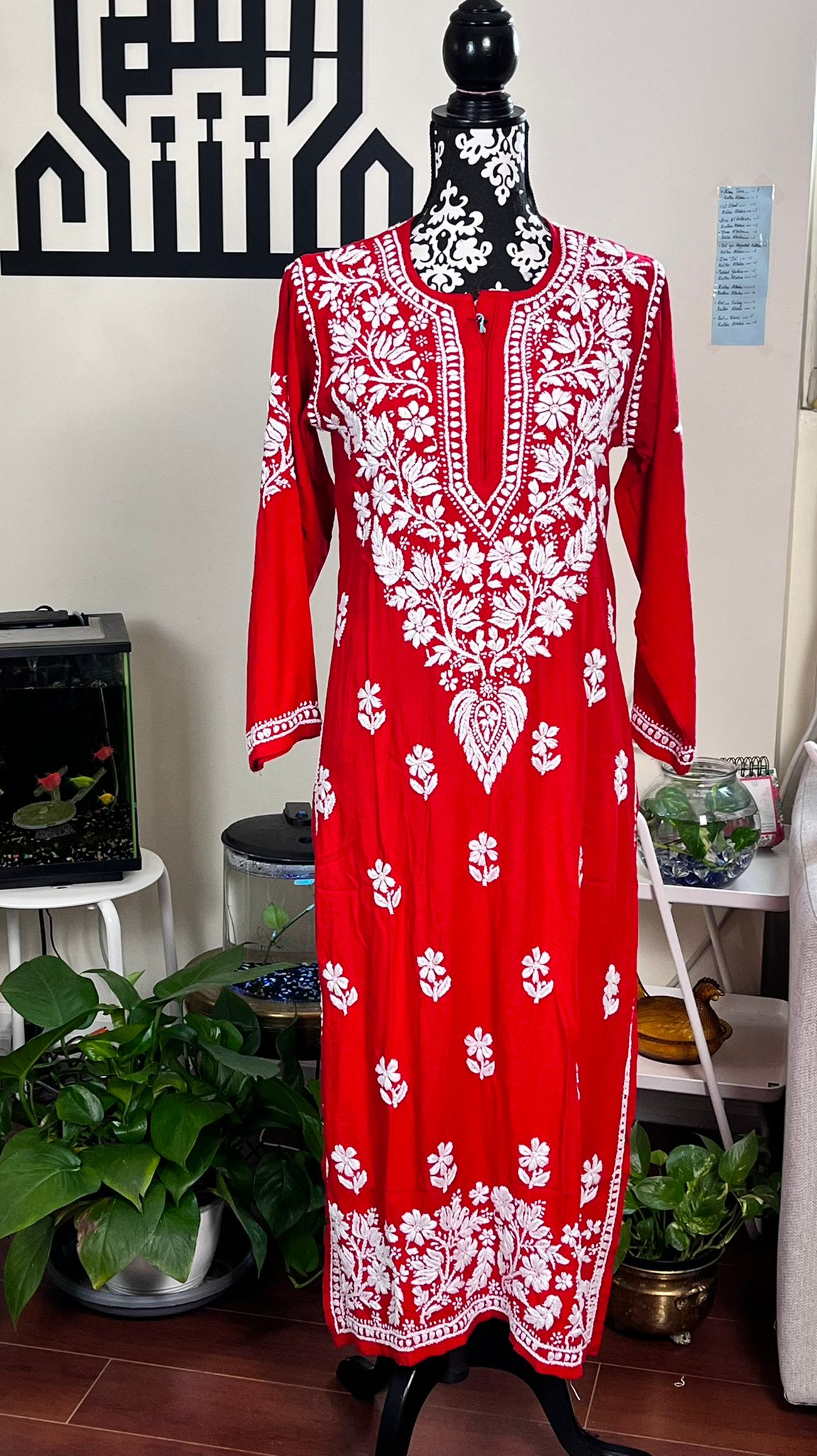 Red - Modal Straight Kurta - The Hijab Fairy