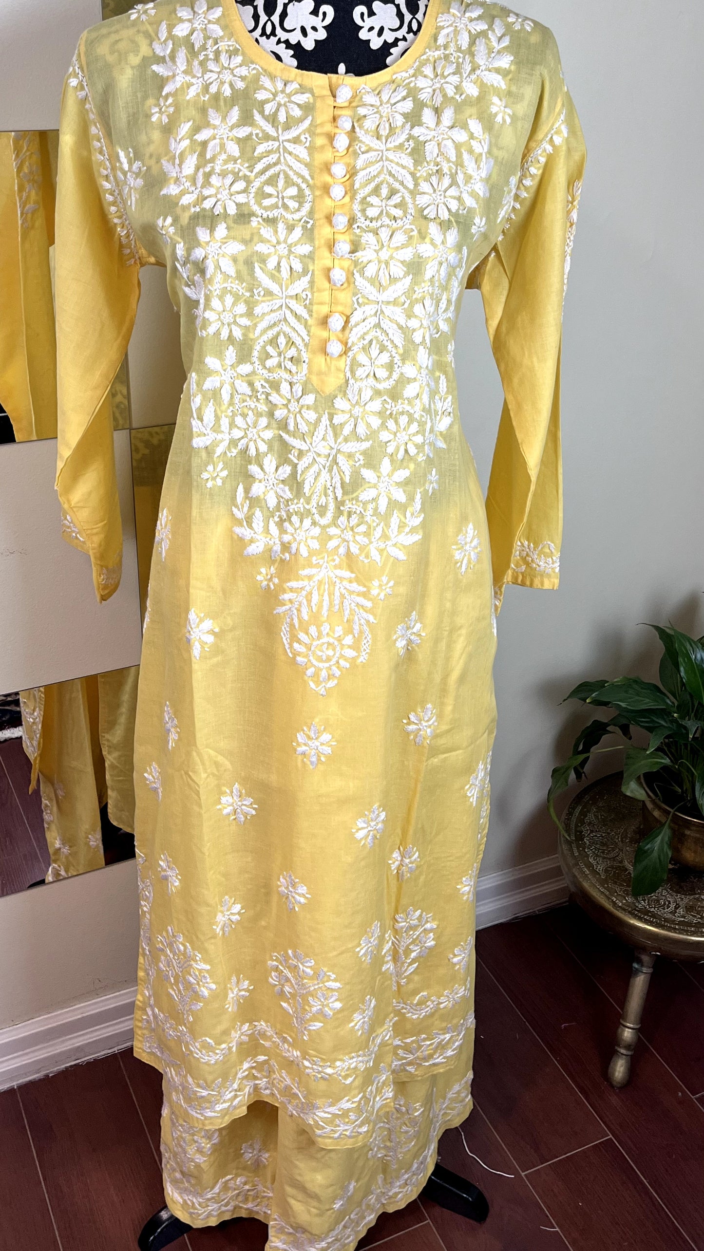 Yellow - Plazzo Suit 2 Pc Set - The Hijab Fairy