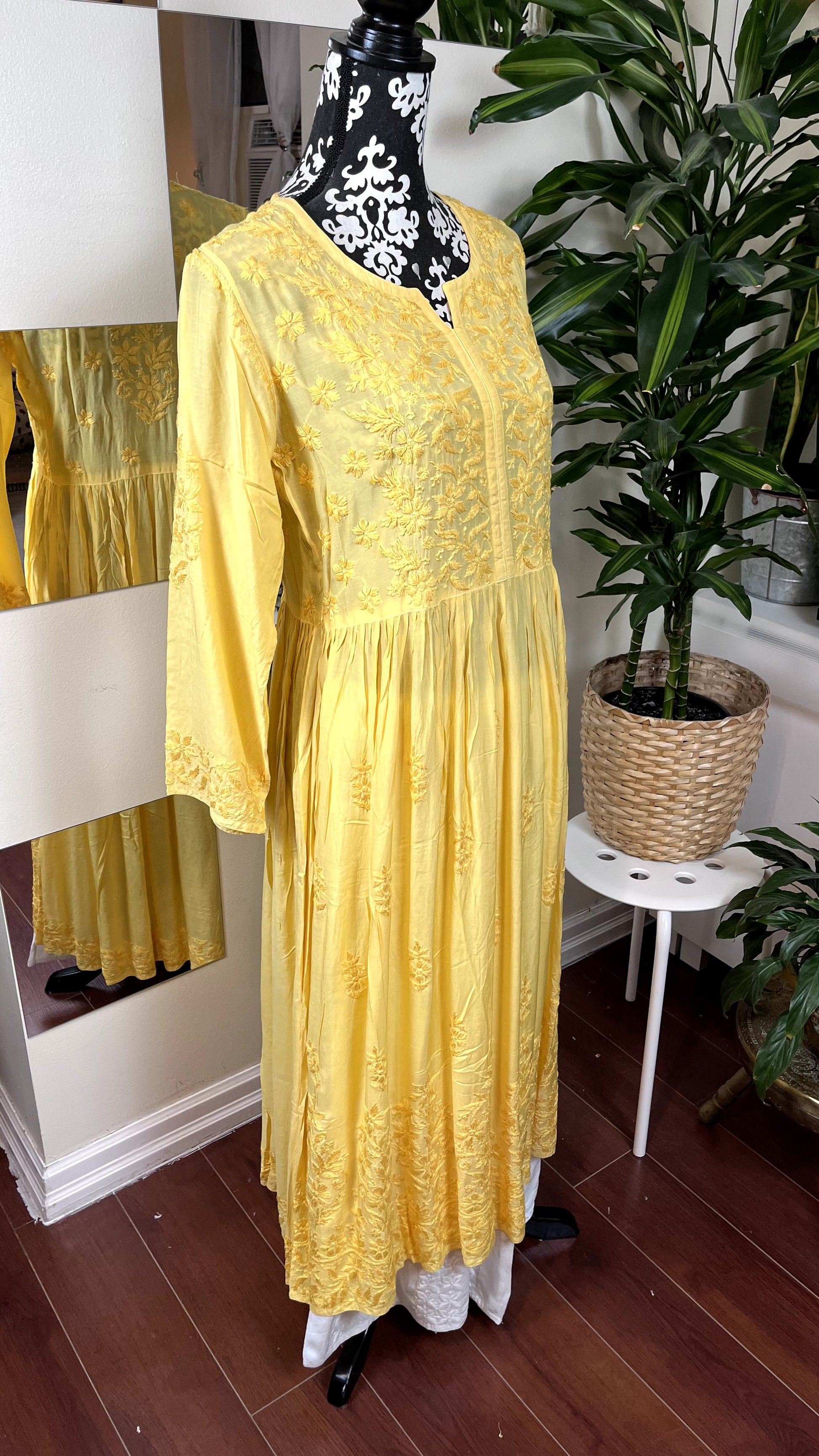 Yellow (Self) - Modal Frock - The Hijab Fairy